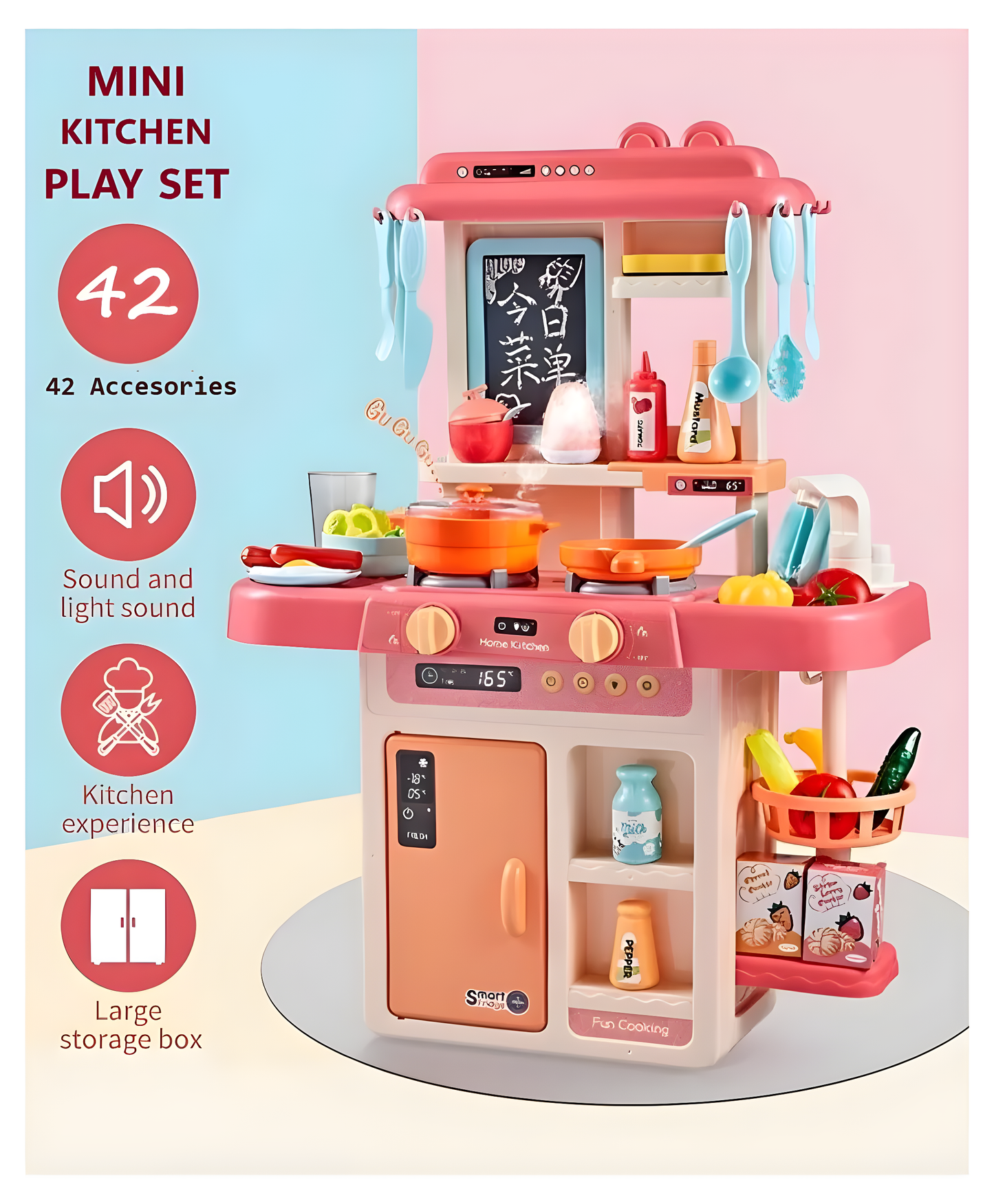 Don't Cry Toys 42-Piece Kitchen Playset with Sink, Stove, and Accessories for Kids 3+ Years - Don't Cry