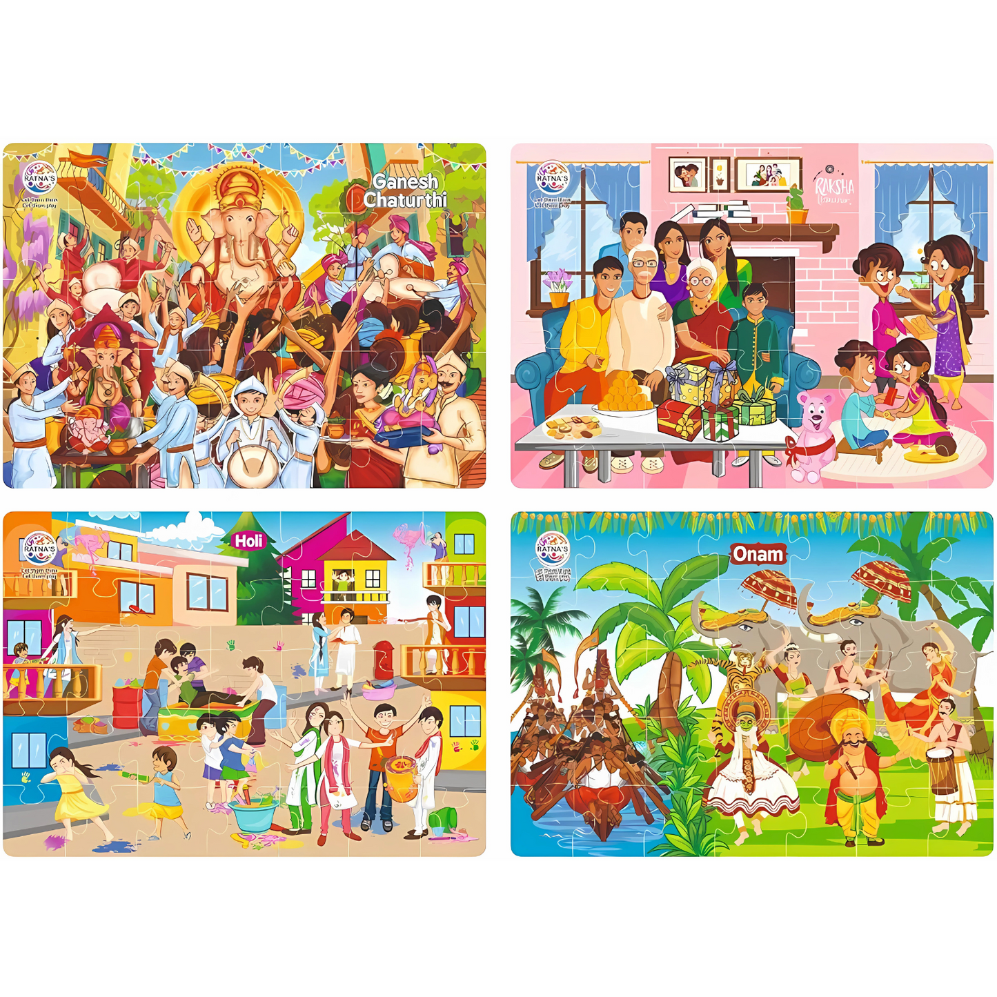 4 in 1 Indian Festivals Jigsaw Puzzle
