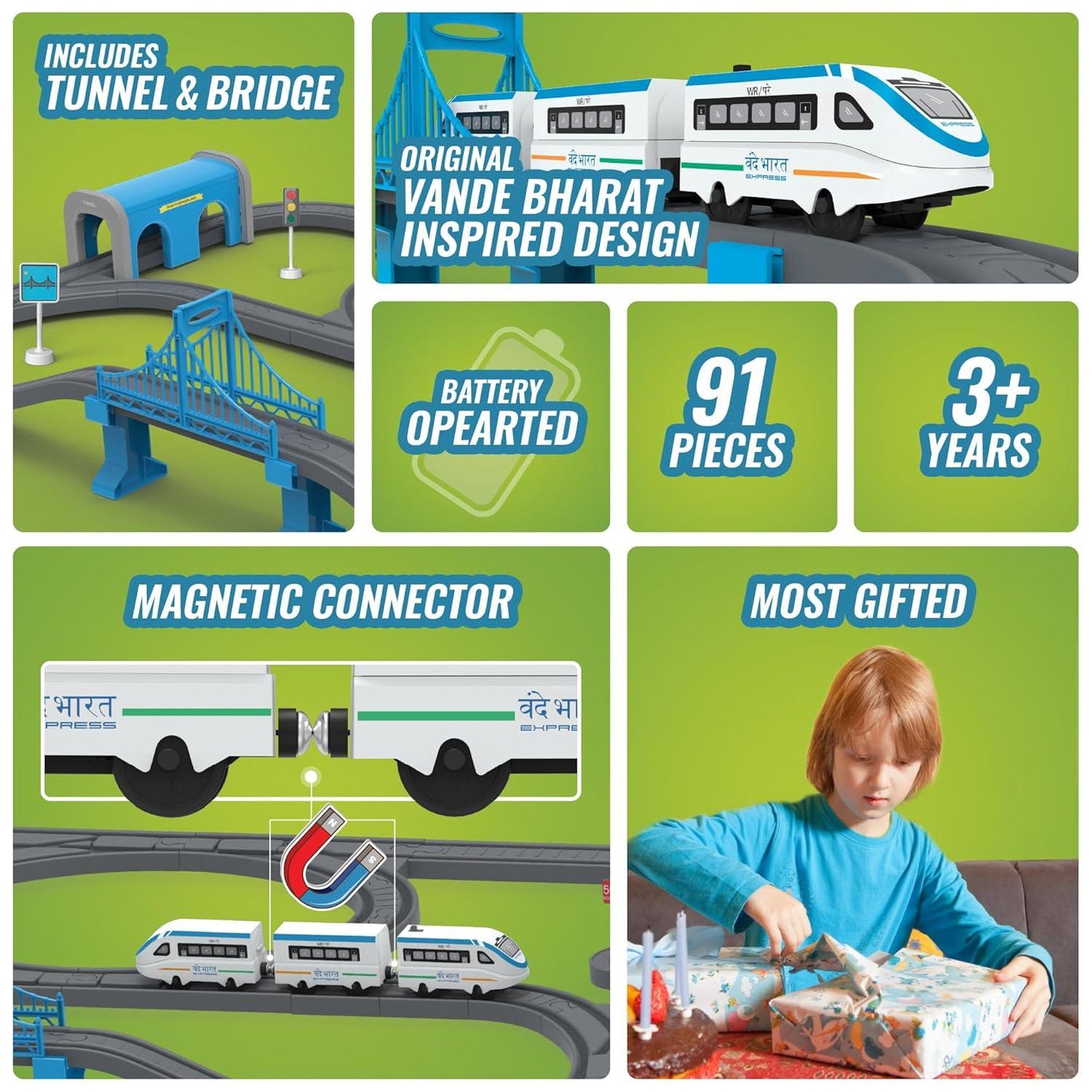 Don't cry Vande bharat train set for kids, 49 Piece, 77 Piece, 91 Piece - Don't Cry