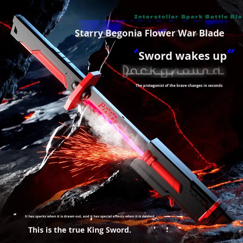Spark Sword Multicolor Light Sabers Toy Flash Samurai Realistic Smoke