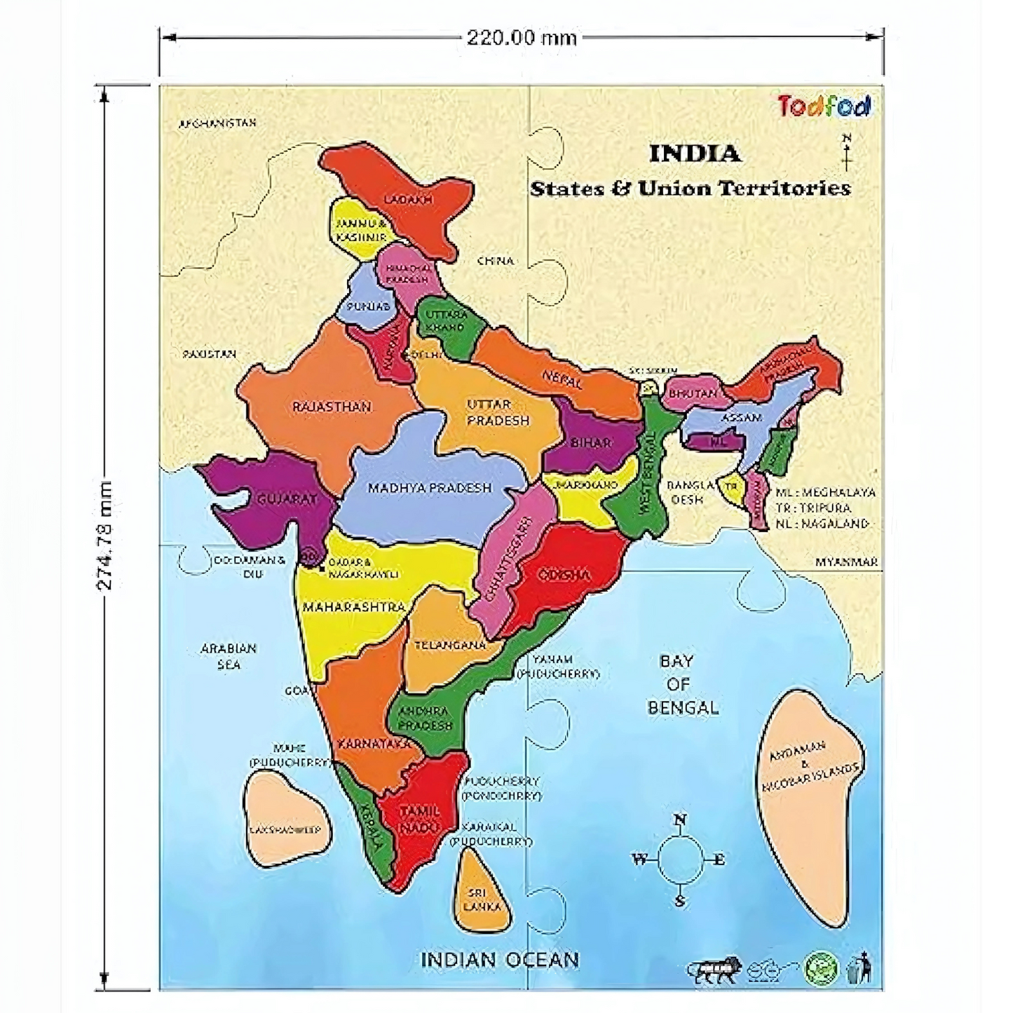 Wooden India Map States Jigsaw Puzzles