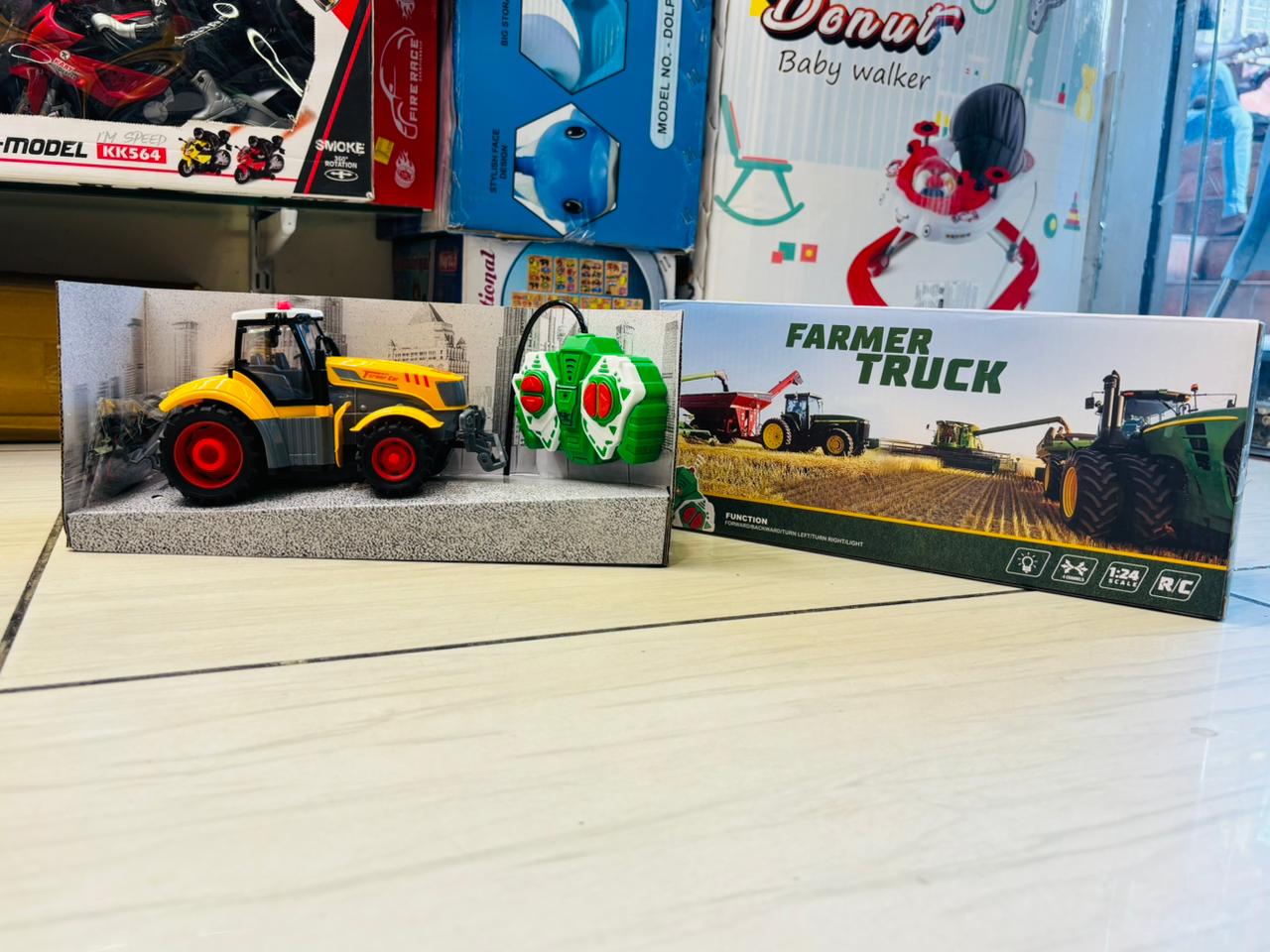 Remote Control Farmer Tractor Toy for Kids โ RC Farming Truck with Lights & Steering Control