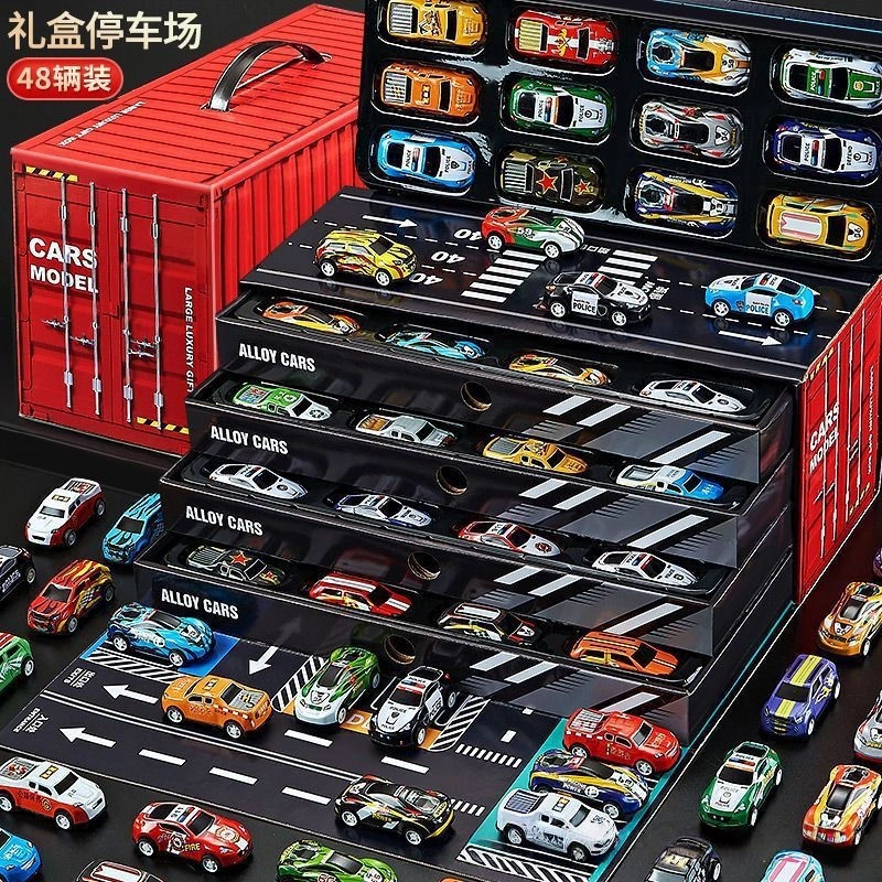 Diecast Mini Car Collection Container Pull Back Tin Car Alloy Racing Club Plastic Carry