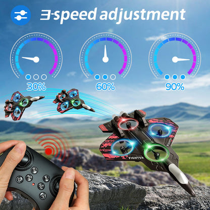 Remote Control Airplane RC Fighter Jet with LED Lights