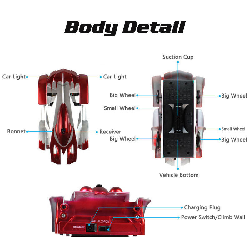 Wall Climbing Rc Stunt Car Toy Infrared Four-way Rotating 360 Degrees Remote Control Vehicle for Children