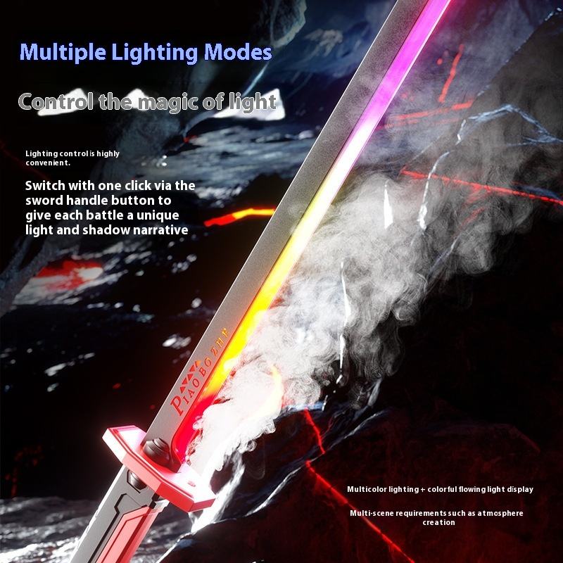Spark Sword Multicolor Light Sabers Toy Flash Samurai Realistic Smoke