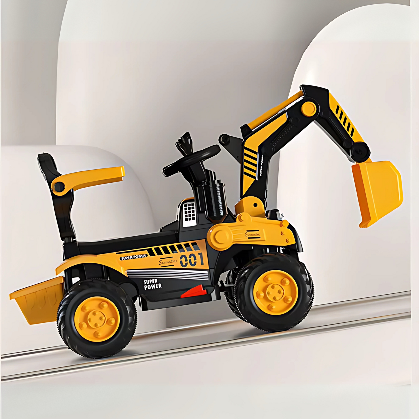 JCB Rider 2025 electric kids car in bright colors, perfect for independent play and motor skill development.