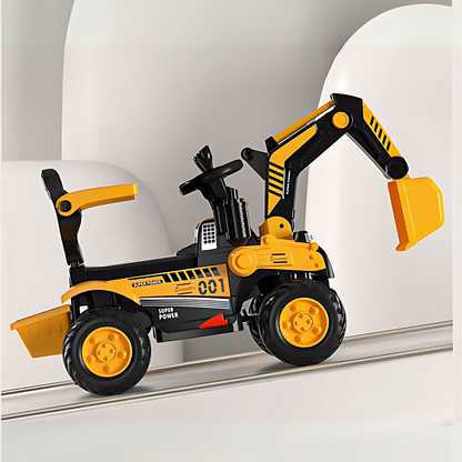 JCB Rider 2025 electric kids car in bright colors, perfect for independent play and motor skill development.