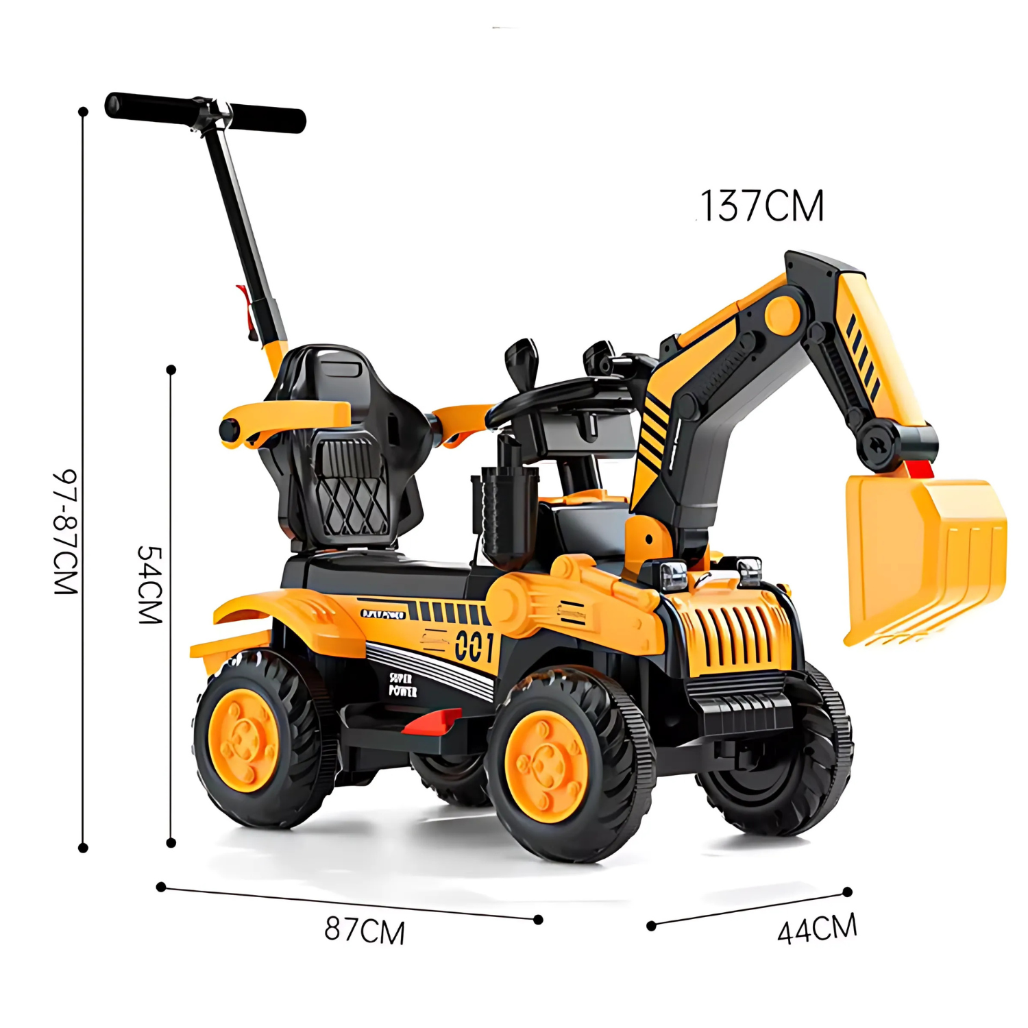JCB Rider 2025 electric kids car in bright colors, perfect for independent play and motor skill development.