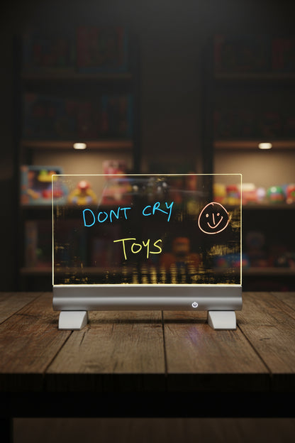 LED Writing Board for Kids & Home – Reusable Neon Message Slate with Color Pens