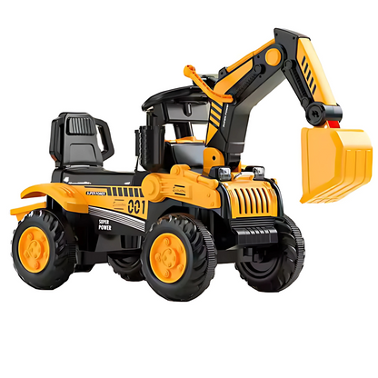 JCB Rider 2025 electric kids car in bright colors, perfect for independent play and motor skill development.
