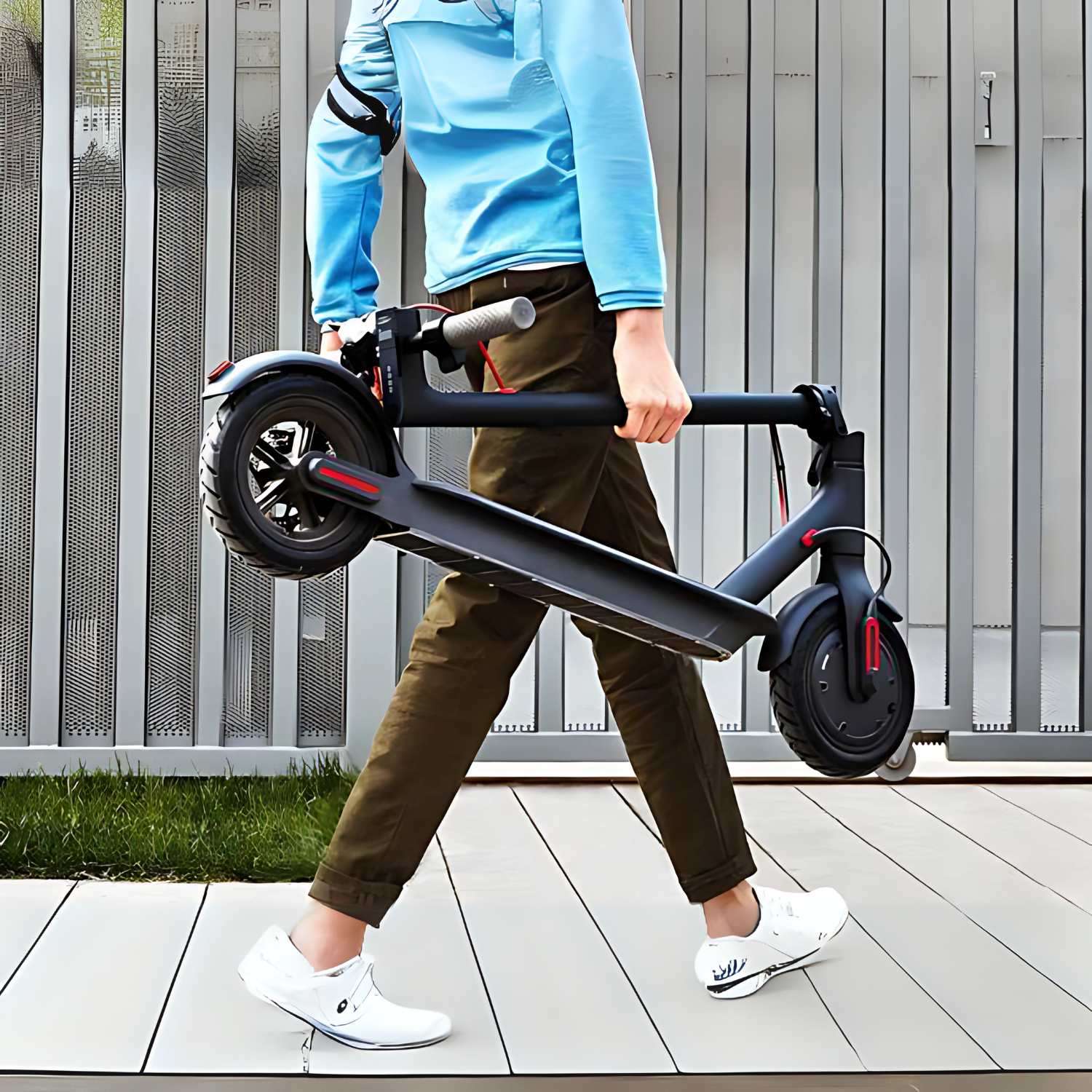 Electric two-wheel scooter with suspension and disc brakes by Don’t Cry Toys, ideal for unisex riders.