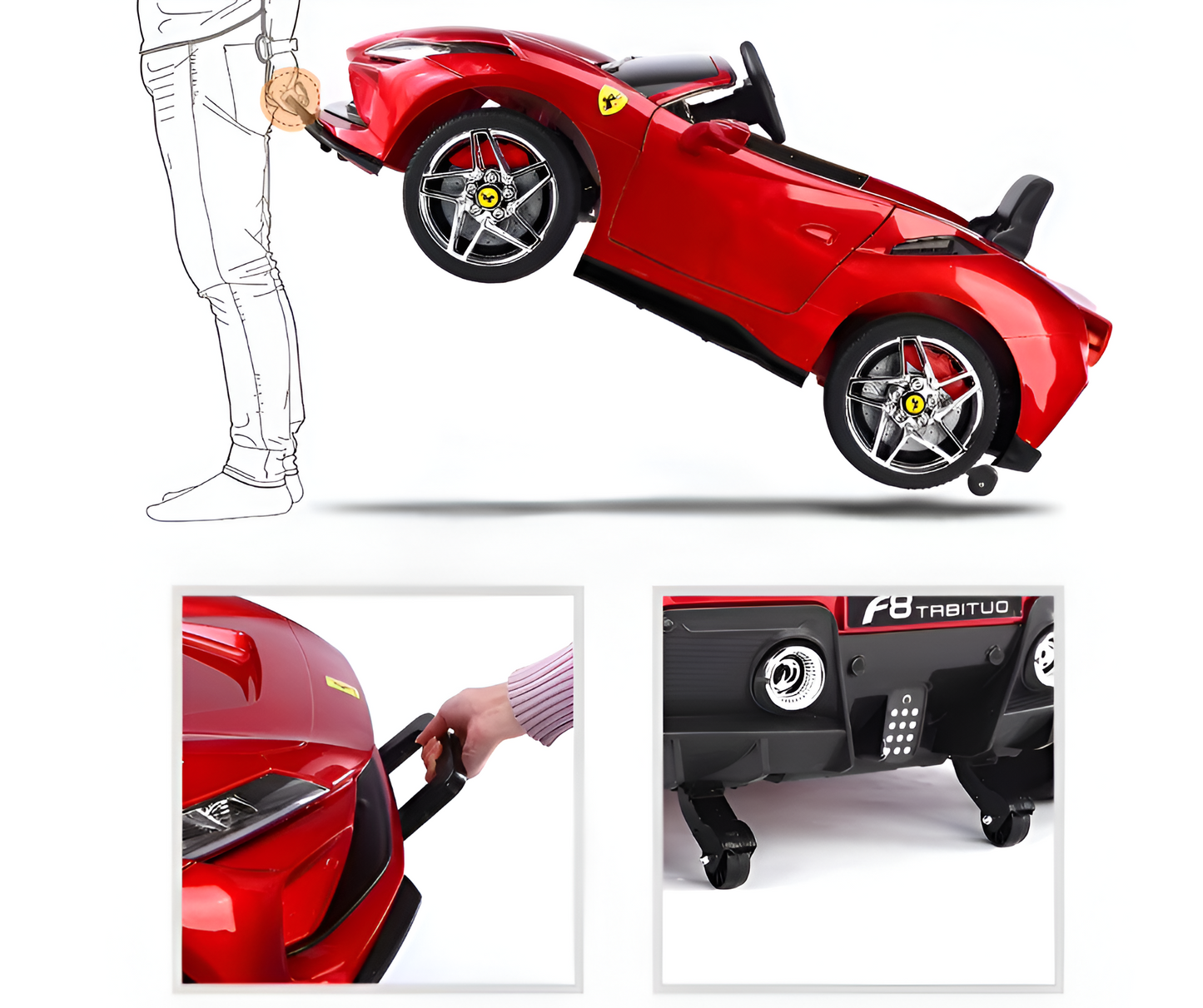 Ferrari F8 12V Battery Operated Ride-On Car for Kids
