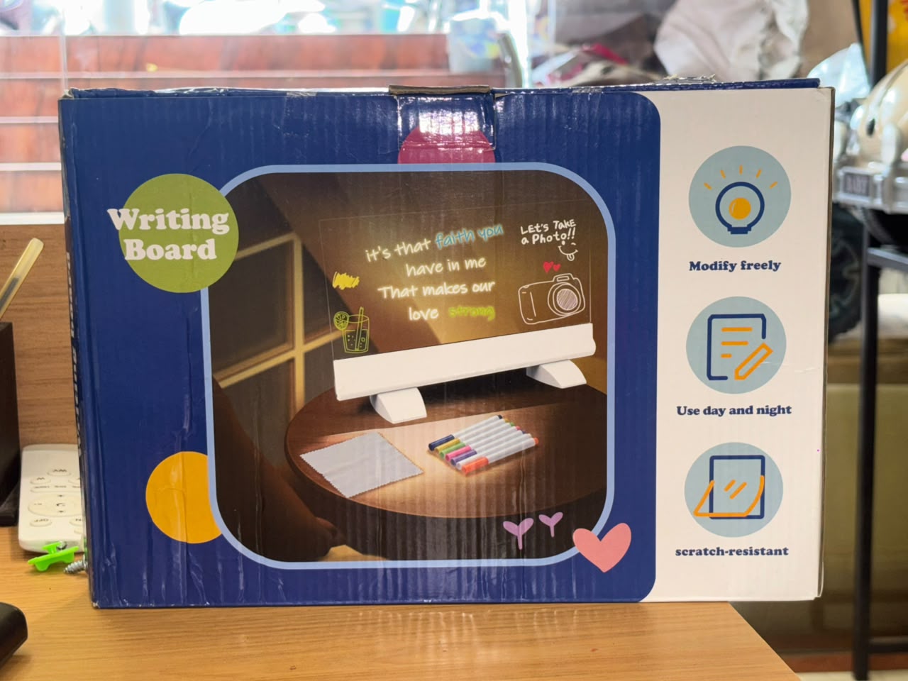 LED Writing Board for Kids & Home – Reusable Neon Message Slate with Color Pens