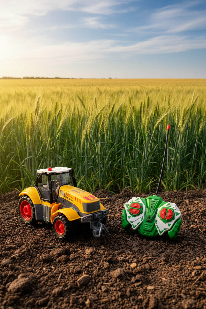 Remote Control Farmer Tractor Toy for Kids – RC Farming Truck with Lights & Steering Control