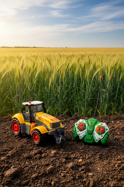Remote Control Farmer Tractor Toy for Kids – RC Farming Truck with Lights & Steering Control