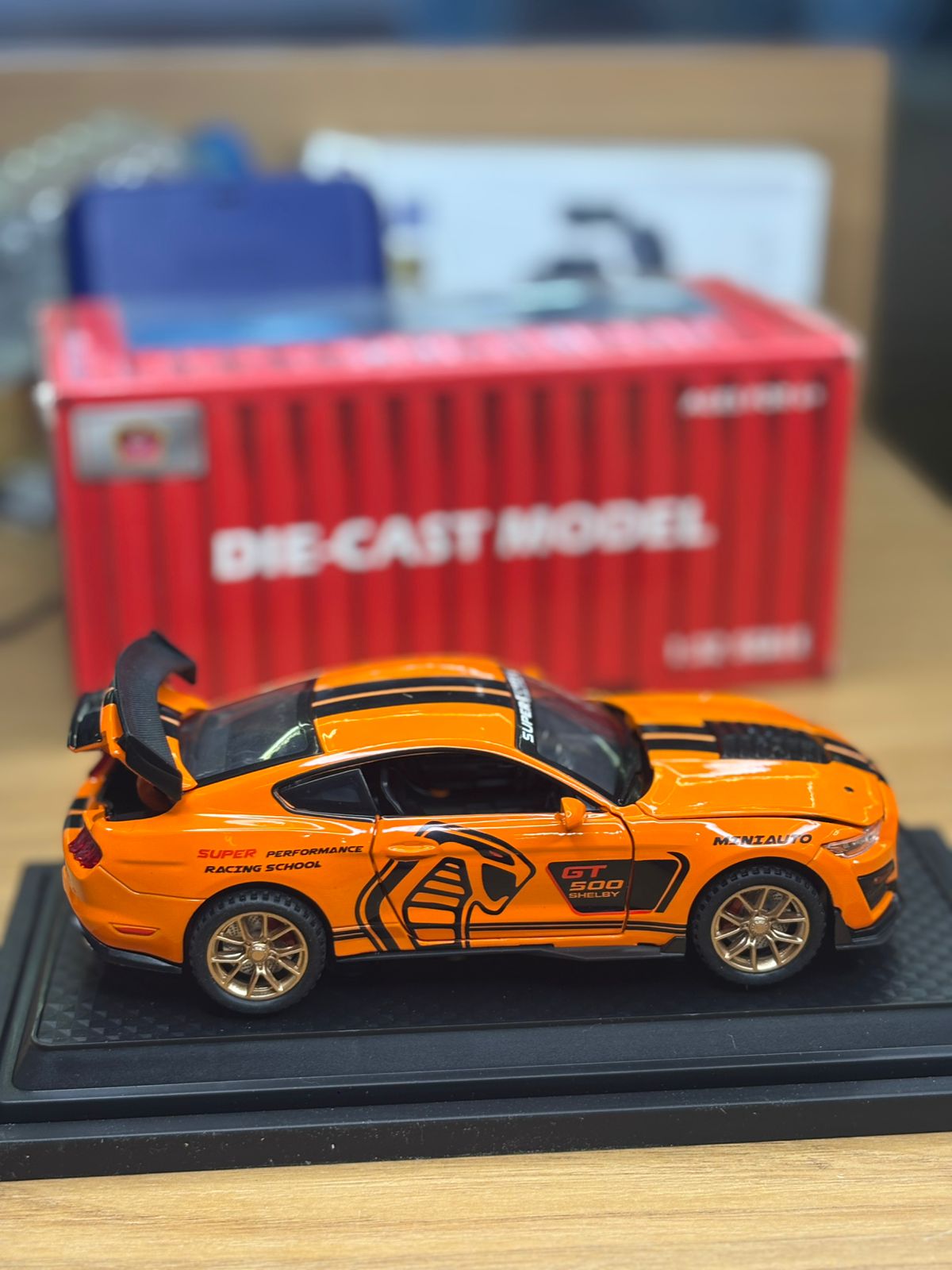 Die-Cast Sports Car Model – Metal Body with Light, Sound & Openable Doors