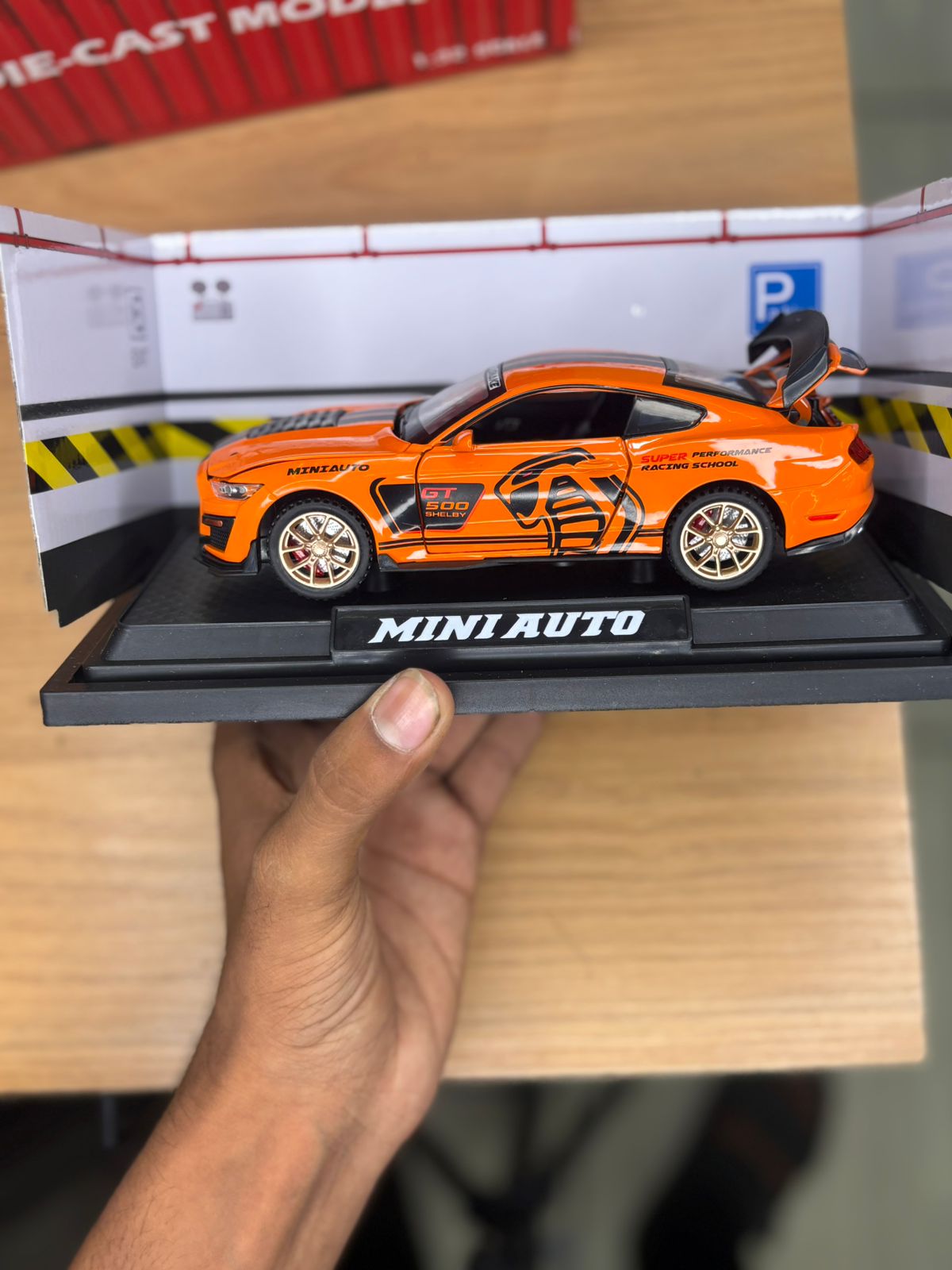 Die-Cast Sports Car Model – Metal Body with Light, Sound & Openable Doors