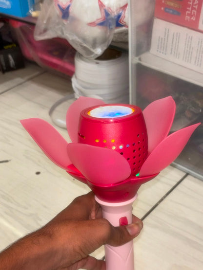 LED Rose Bubble Wand | Automatic Bubble Machine Toy | USB Rechargeable | 10 Bubble Holes